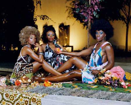 Mickalene Thomas, ‘Le Dejeuner Sur L’Herbe: Les Trois Femmes Noires,’ 2010, c-print, 47 x 58 inches